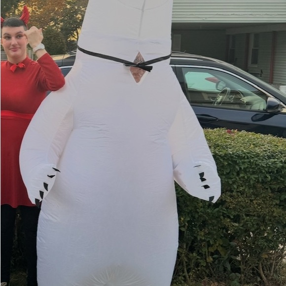 Inflatable Polar Bear Costume Adult Blow up Halloween - Picture 7 of 8